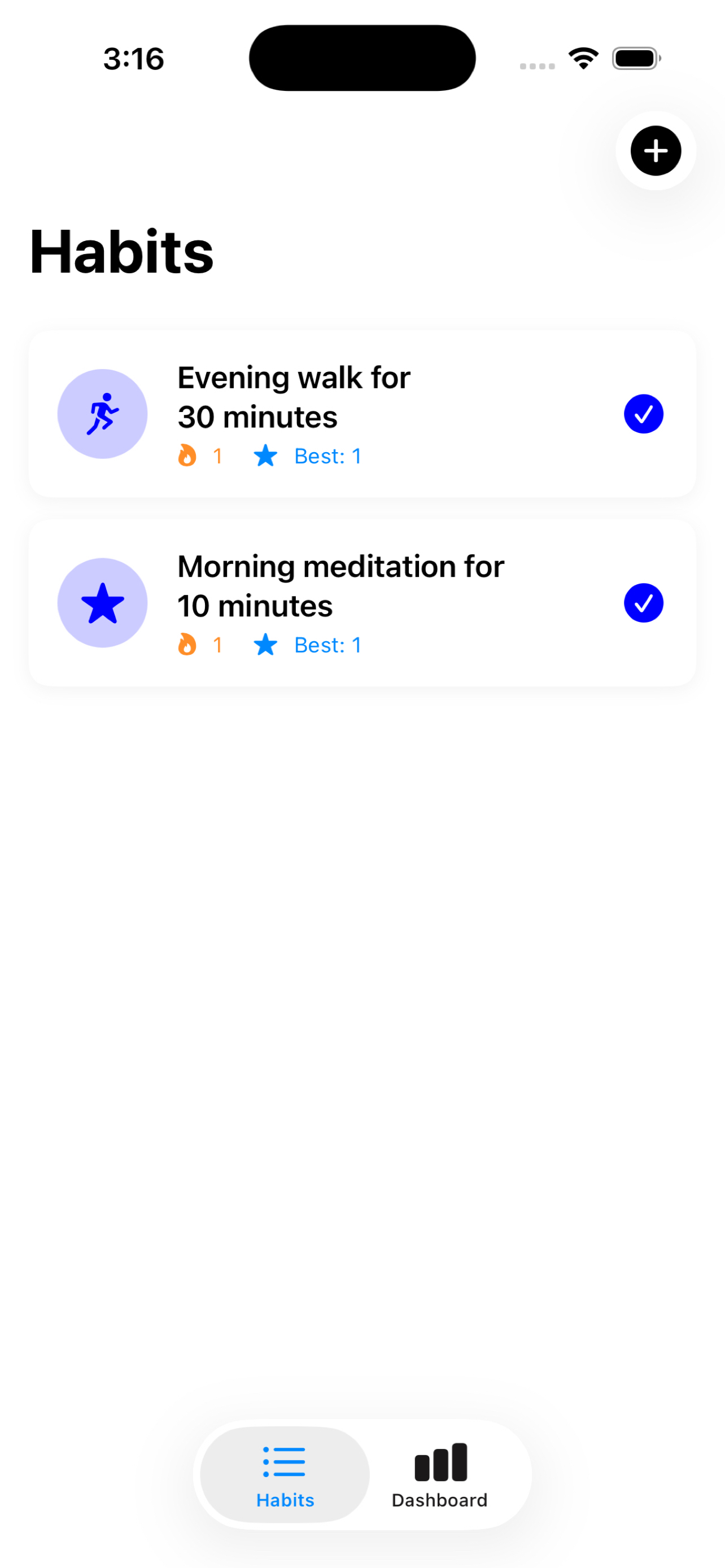 HabitFlow Pro Habits List